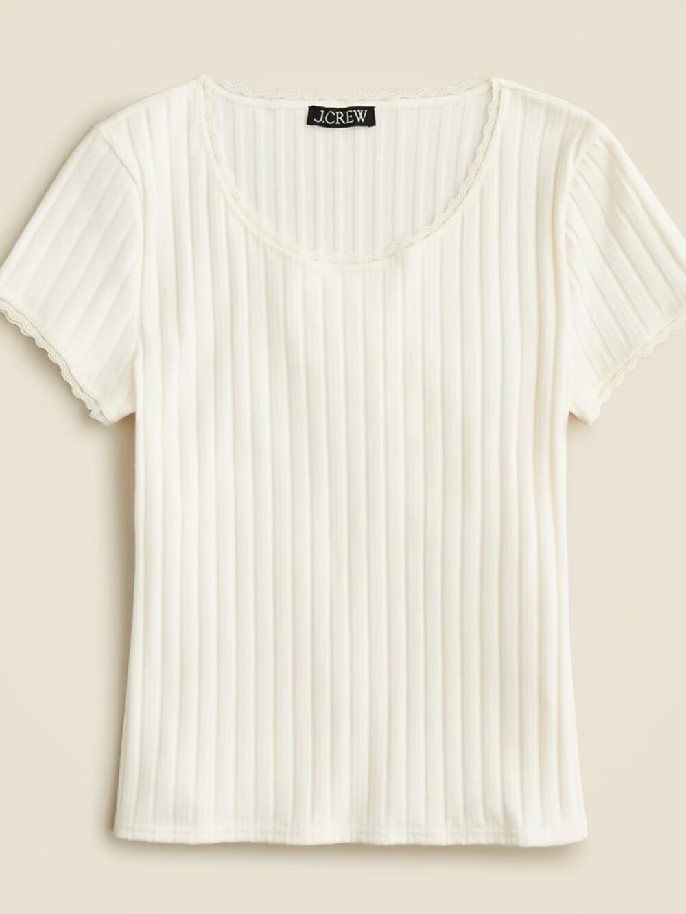 J. Crew Pointelle short-sleeve T-shirt Ivory S